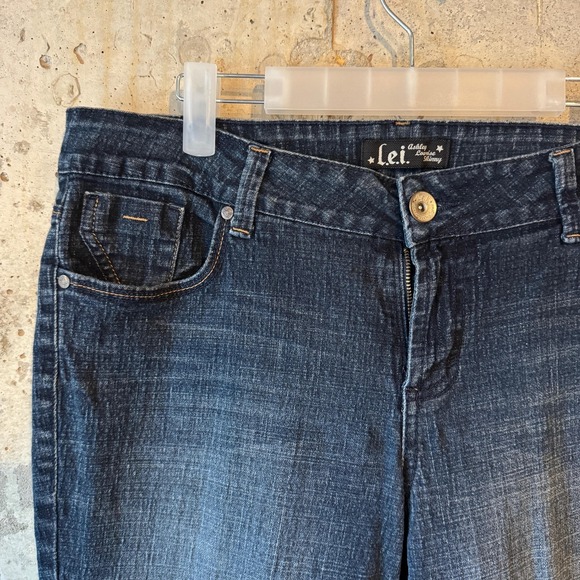 L.e.i Jeans Juniors 15 15S Blue Dark Wash Ashley Skinny Stretch Denim Pants Y2K - Picture 2 of 8